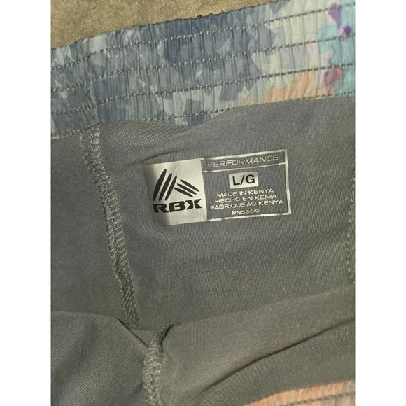 RBX Performance Womens 2-in-1 Running Shorts Multi Color Mosaic Print Size Large - Picture 3 of 6